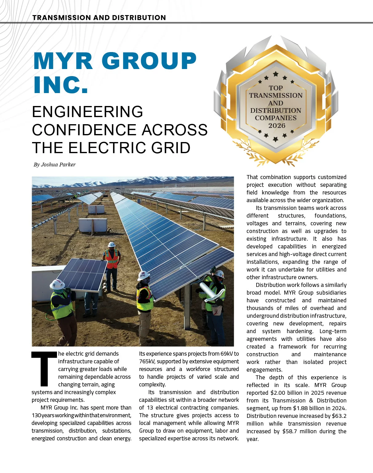  Electric Transmission and Distribution | Utilities Business Review